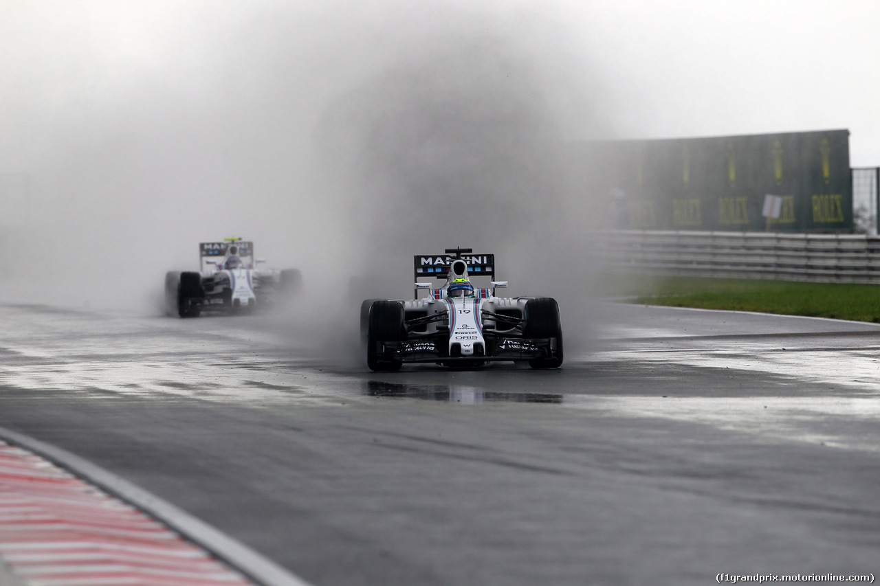 GP UNGHERIA, 23.07.2016 - Qualifiche, Felipe Massa (BRA) Williams FW38 davanti a Valtteri Bottas (FIN) Williams FW38