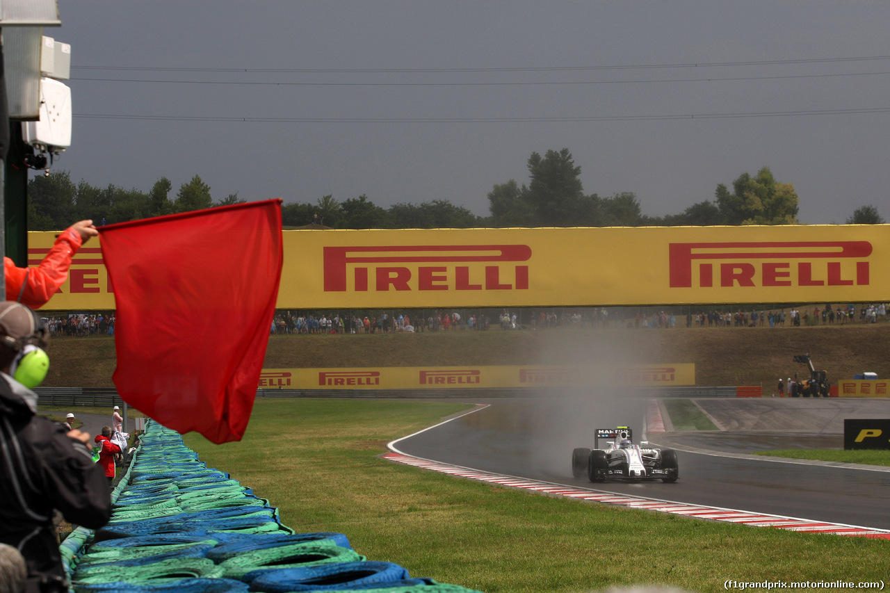 GP UNGHERIA, 23.07.2016 - Qualifiche, Valtteri Bottas (FIN) Williams FW38 e the red flag