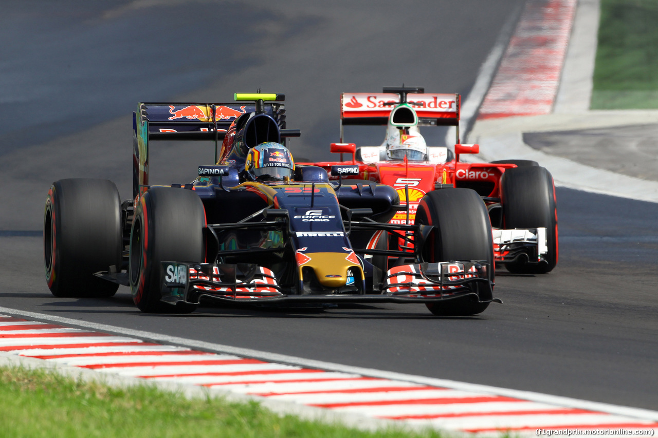 GP UNGHERIA, 23.07.2016 - Qualifiche, Carlos Sainz Jr (ESP) Scuderia Toro Rosso STR11 e Sebastian Vettel (GER) Ferrari SF16-H