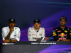 GP UNGHERIA, 23.07.2016 - Conferenza Stampa, Lewis Hamilton (GBR) Mercedes AMG F1 W07 Hybrid, Nico Rosberg (GER) Mercedes AMG F1 W07 Hybrid e Daniel Ricciardo (AUS) Red Bull Racing RB12