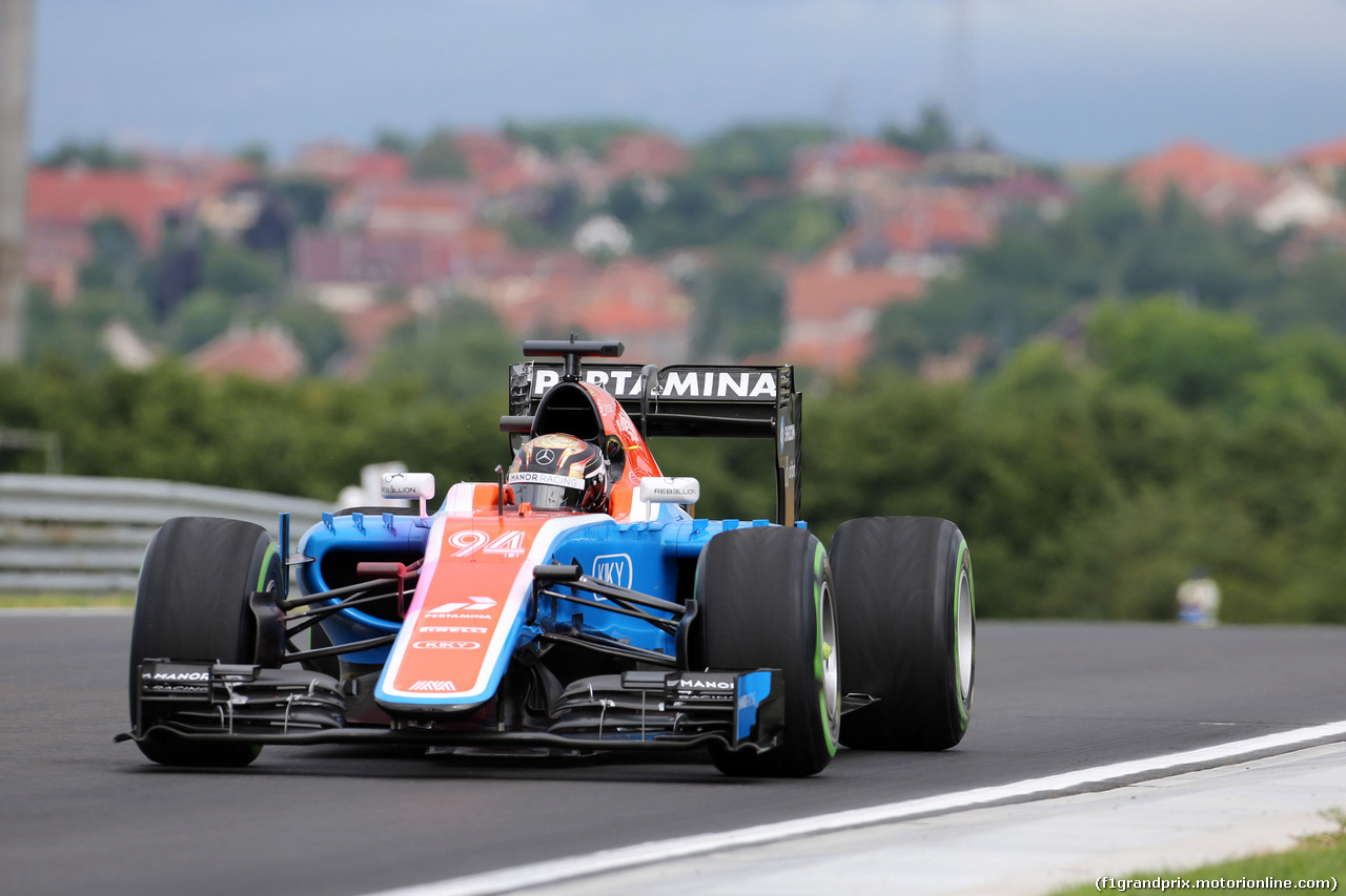 GP UNGHERIA, 22.07.2016 - Prove Libere 1, Pascal Wehrlein (GER) Manor Racing MRT05