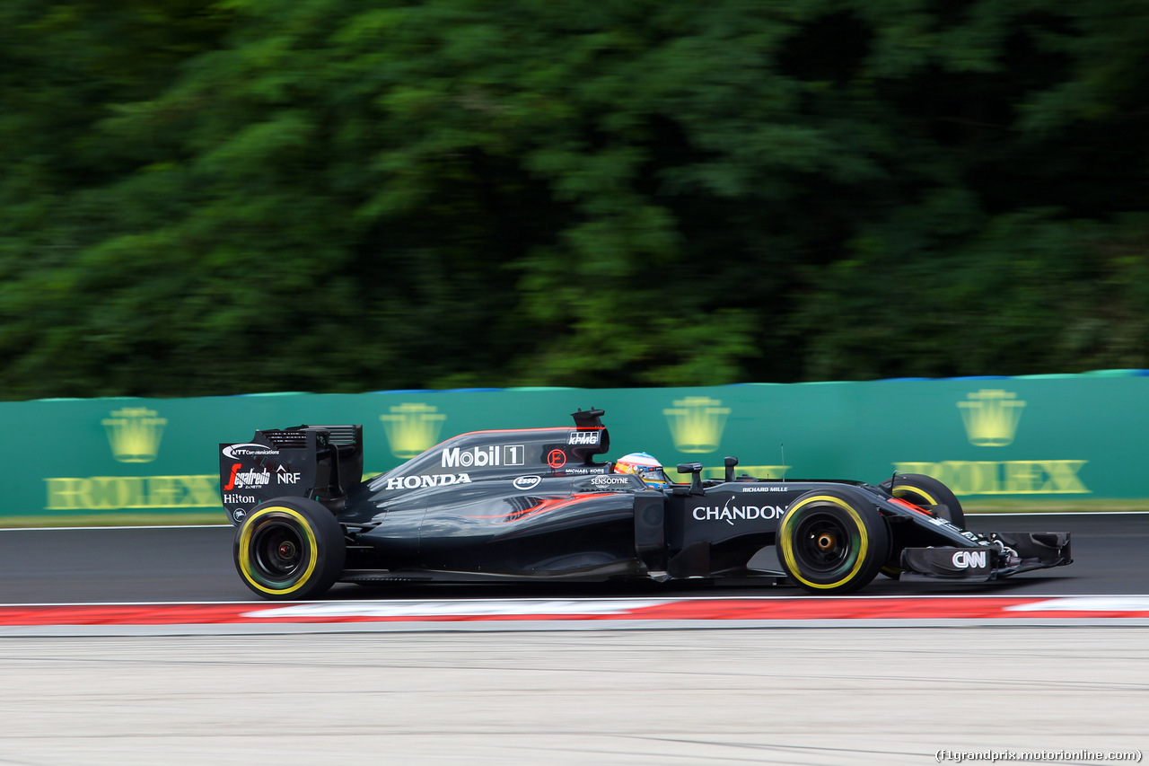 GP UNGHERIA, 22.07.2016 - Prove Libere 1, Fernando Alonso (ESP) McLaren Honda MP4-31