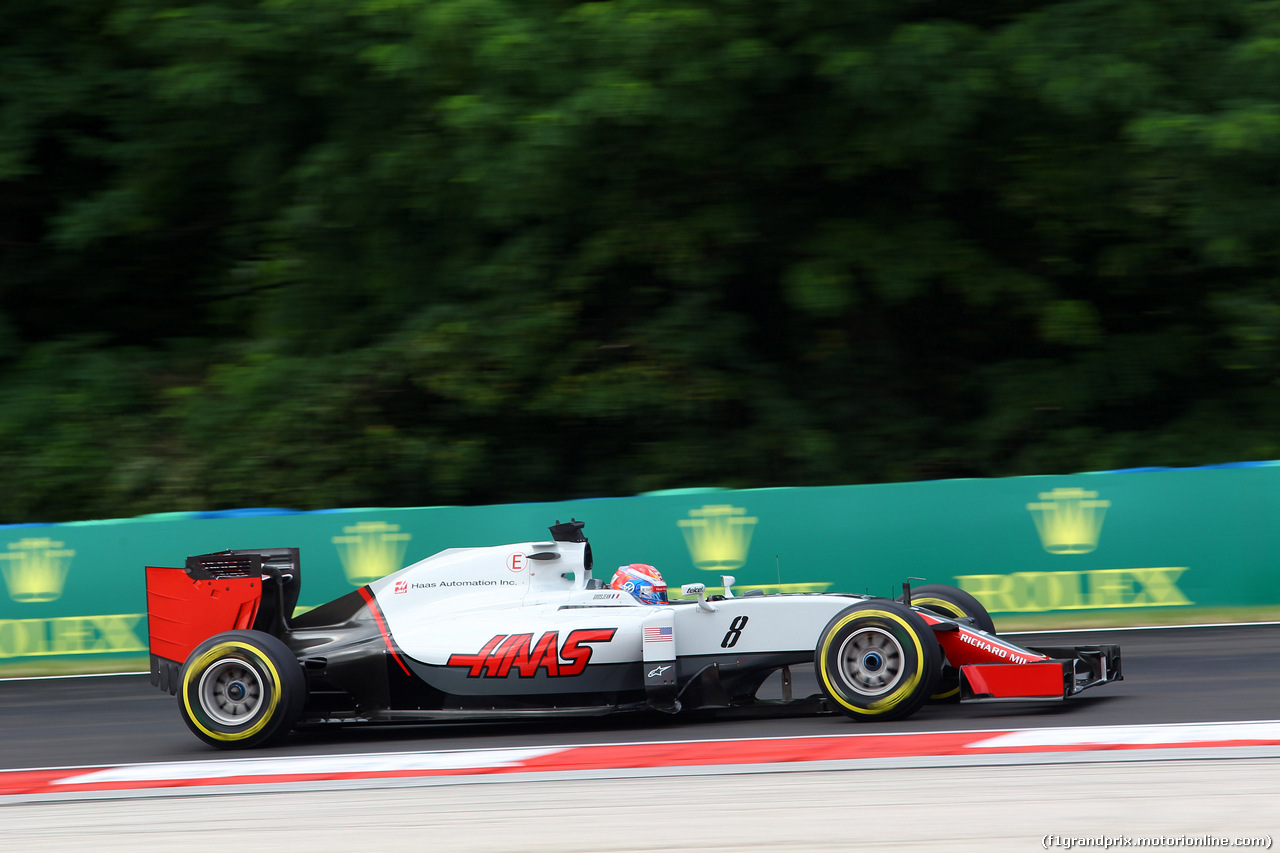 GP UNGHERIA, 22.07.2016 - Prove Libere 1, Romain Grosjean (FRA) Haas F1 Team VF-16