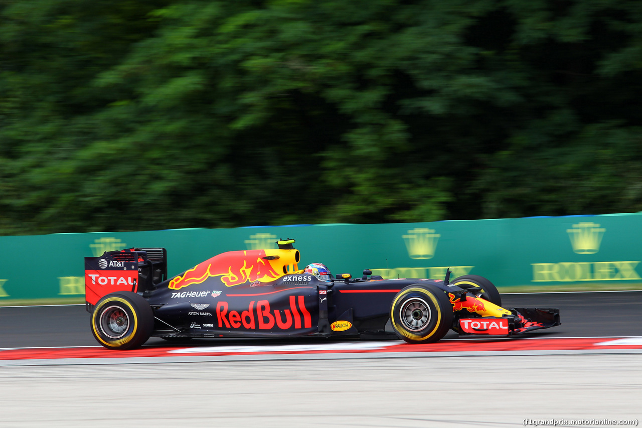 GP UNGHERIA, 22.07.2016 - Prove Libere 1, Max Verstappen (NED) Red Bull Racing RB12