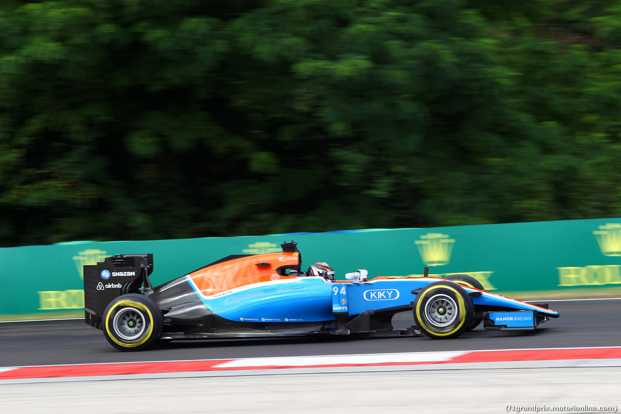 GP UNGHERIA, 22.07.2016 - Prove Libere 1, Pascal Wehrlein (GER) Manor Racing MRT05
