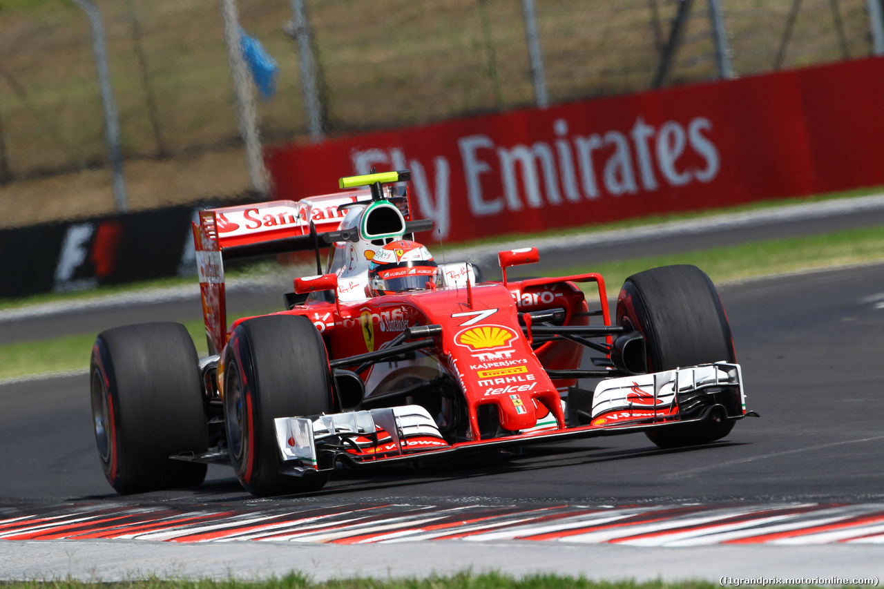 GP UNGHERIA, 22.07.2016 - Prove Libere 1, Kimi Raikkonen (FIN) Ferrari SF16-H
