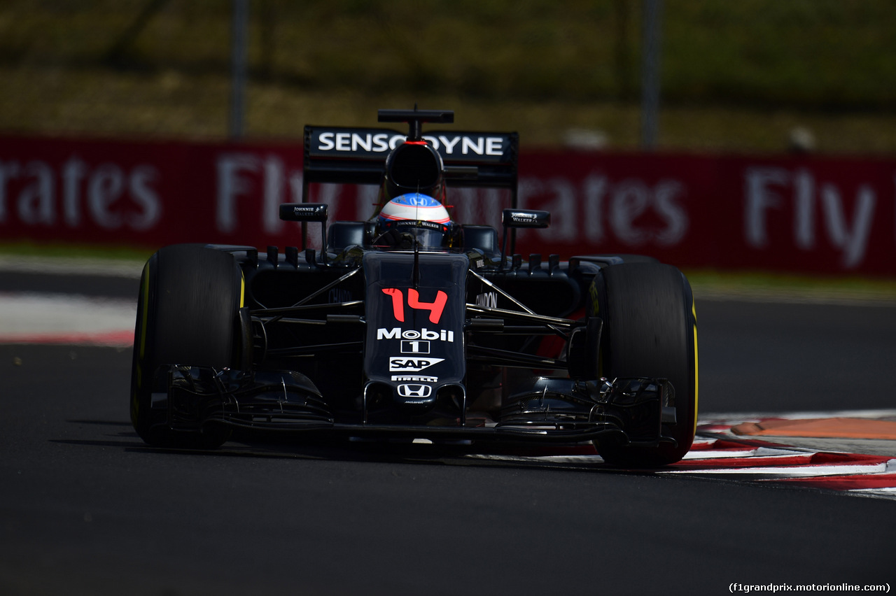 GP UNGHERIA, 22.07.2016 - Prove Libere 1, Fernando Alonso (ESP) McLaren Honda MP4-31