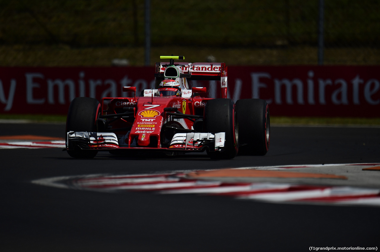 GP UNGHERIA, 22.07.2016 - Prove Libere 1, Kimi Raikkonen (FIN) Ferrari SF16-H