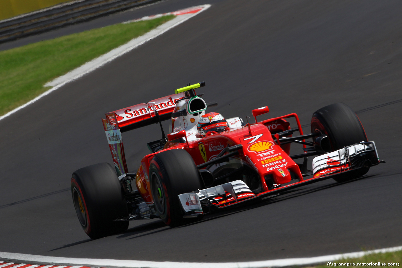 GP UNGHERIA, 22.07.2016 - Prove Libere 2, Kimi Raikkonen (FIN) Ferrari SF16-H