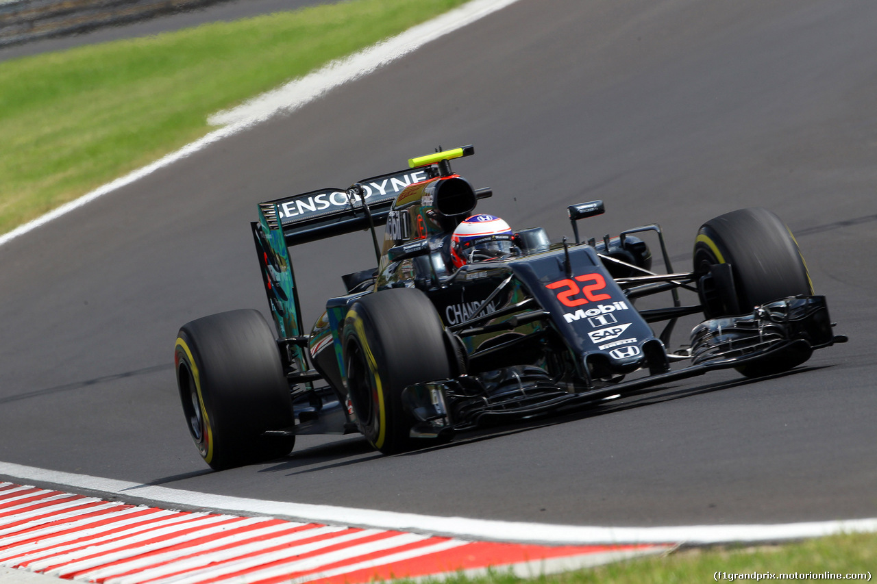 GP UNGHERIA, 22.07.2016 - Prove Libere 2, Jenson Button (GBR)  McLaren Honda MP4-31