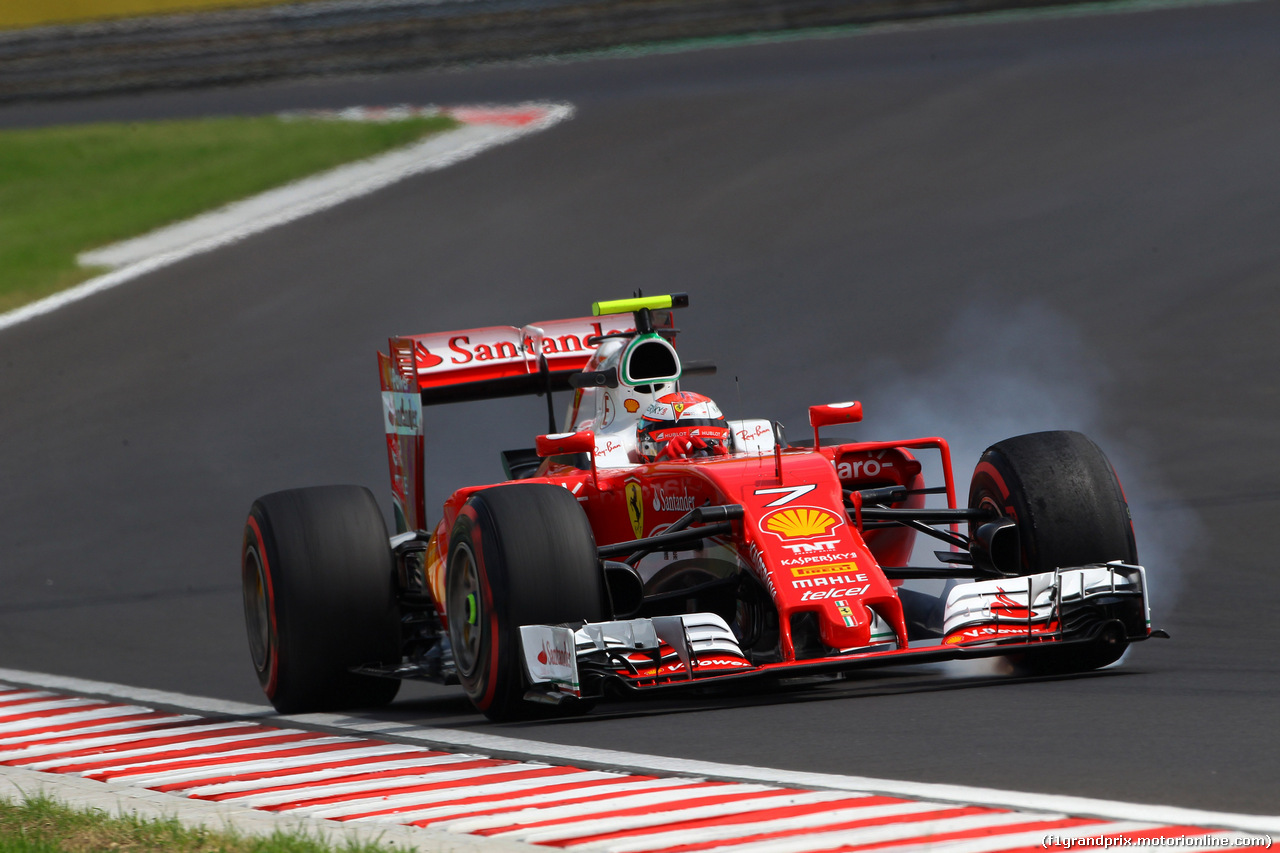 GP UNGHERIA, 22.07.2016 - Prove Libere 2, Kimi Raikkonen (FIN) Ferrari SF16-H