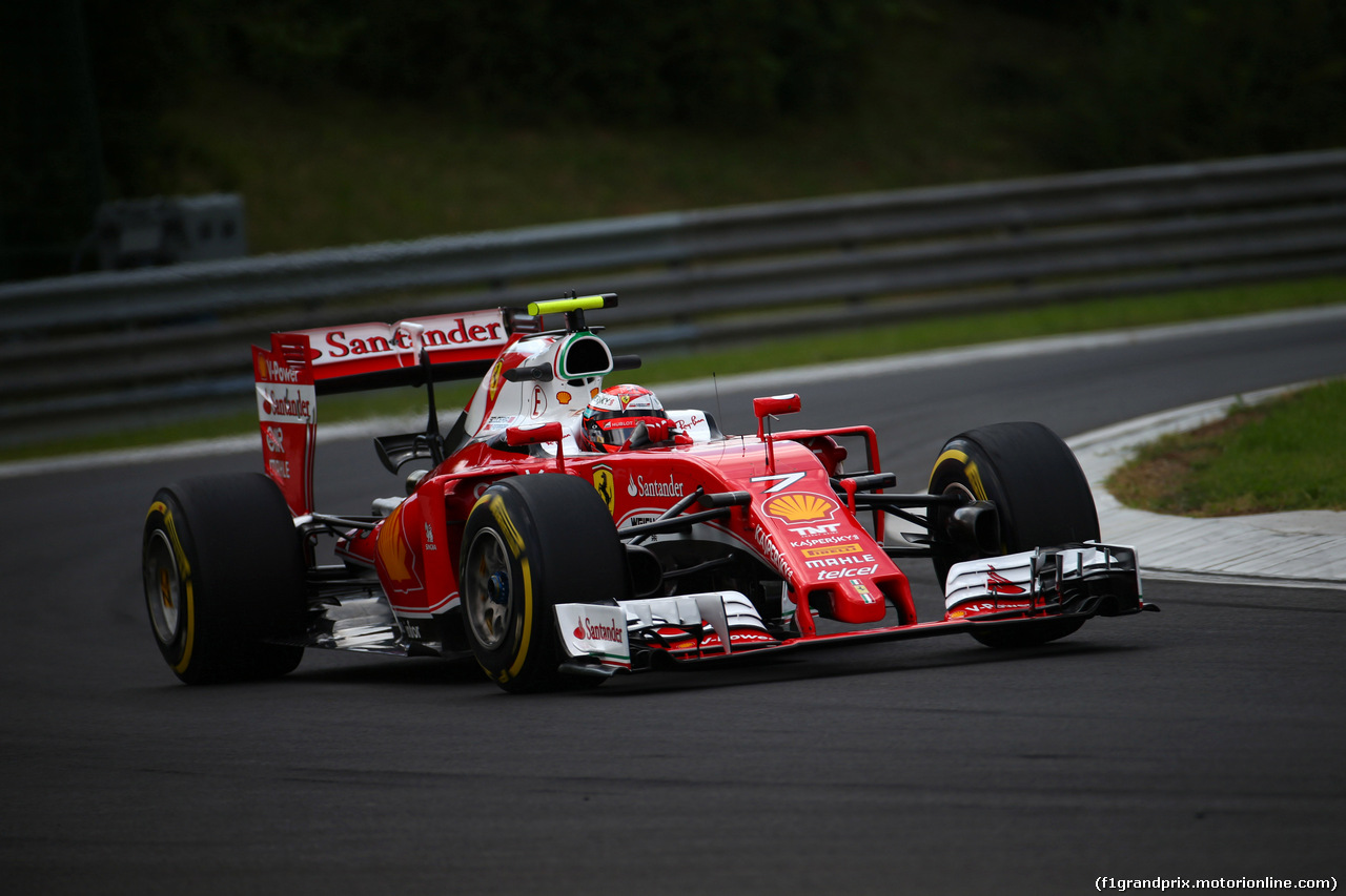 GP UNGHERIA, 22.07.2016 - Prove Libere 2, Kimi Raikkonen (FIN) Ferrari SF16-H