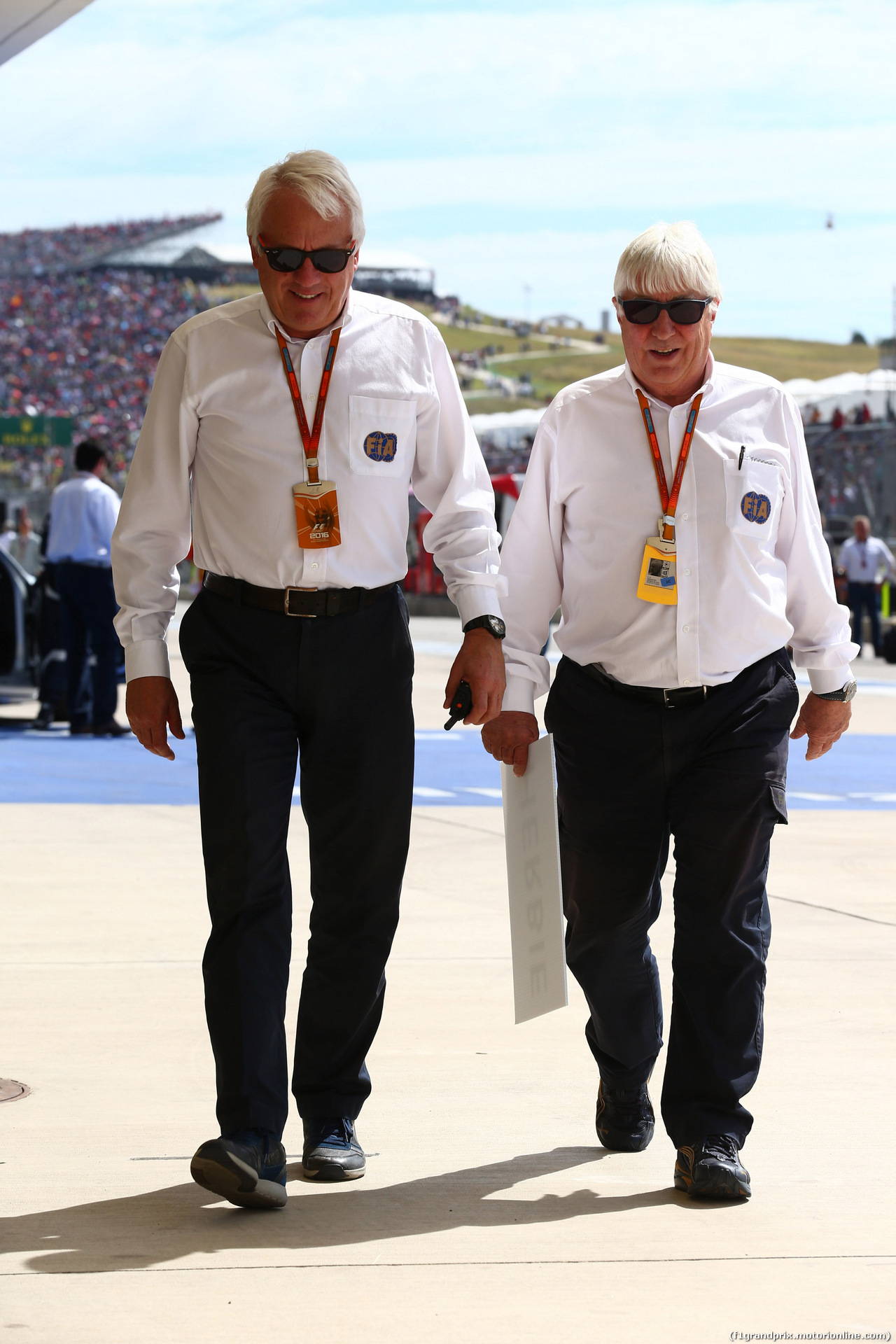 GP USA, 23.10.2016 - Gara, Charlie Whiting (GBR), Gara director e safety delegate e Michael 
