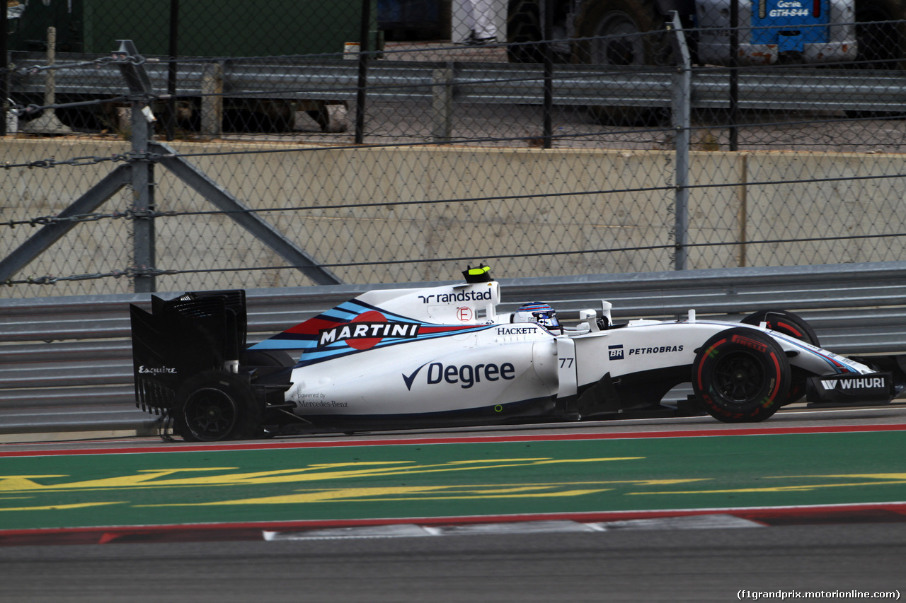 GP USA, 23.10.2016 - Gara, Valtteri Bottas (FIN) Williams FW38 with a puncture.