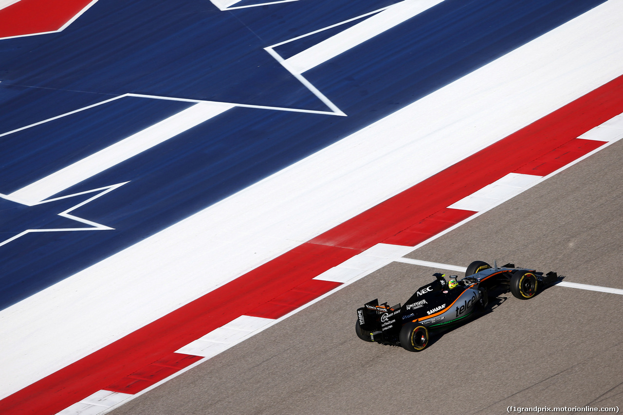 GP USA, 22.10.2016 - Prove Libere 3, Sergio Perez (MEX) Sahara Force India F1 VJM09