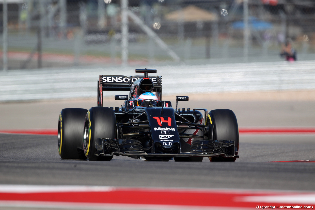 GP USA, 22.10.2016 - Prove Libere 3, Fernando Alonso (ESP) McLaren Honda MP4-31
