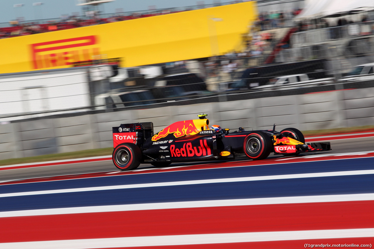 GP USA, 22.10.2016 - Prove Libere 3, Max Verstappen (NED) Red Bull Racing RB12