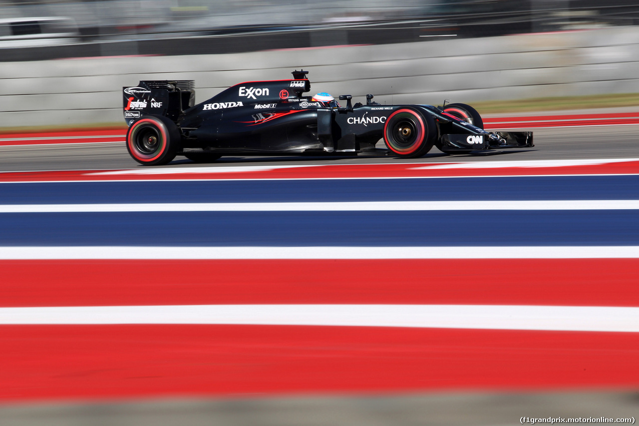 GP USA, 22.10.2016 - Prove Libere 3, Fernando Alonso (ESP) McLaren Honda MP4-31