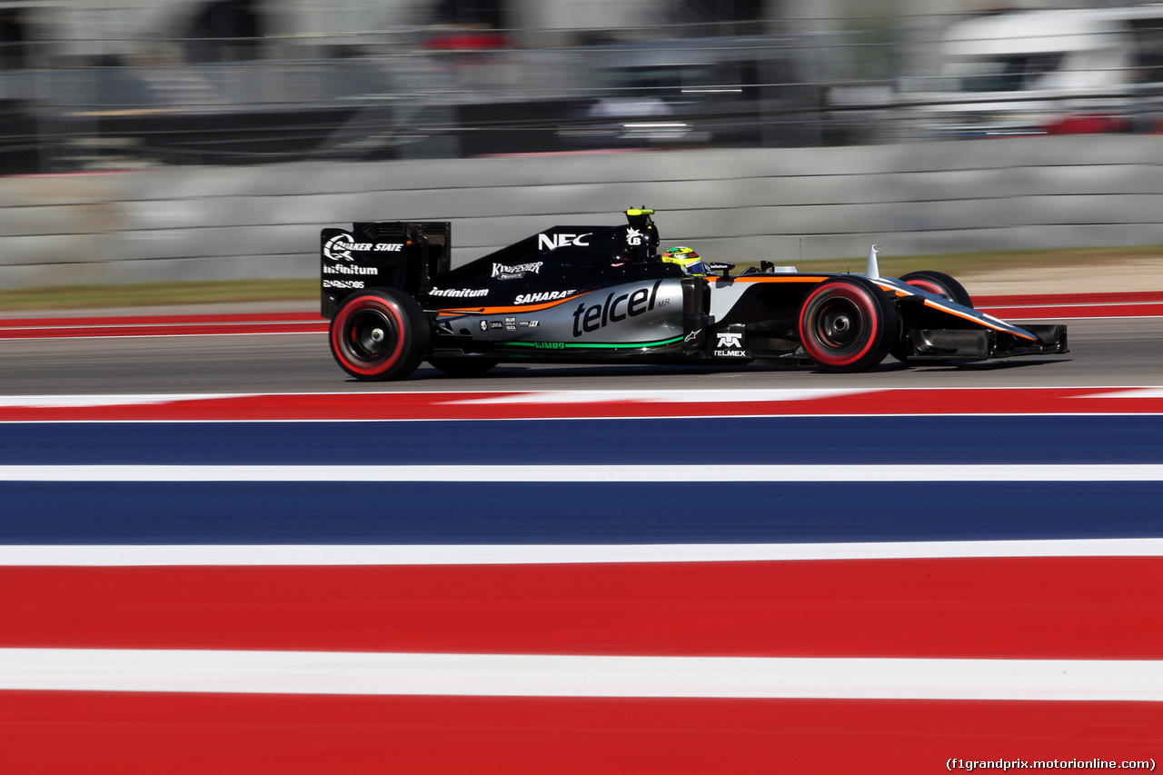 GP USA, 22.10.2016 - Prove Libere 3, Sergio Perez (MEX) Sahara Force India F1 VJM09