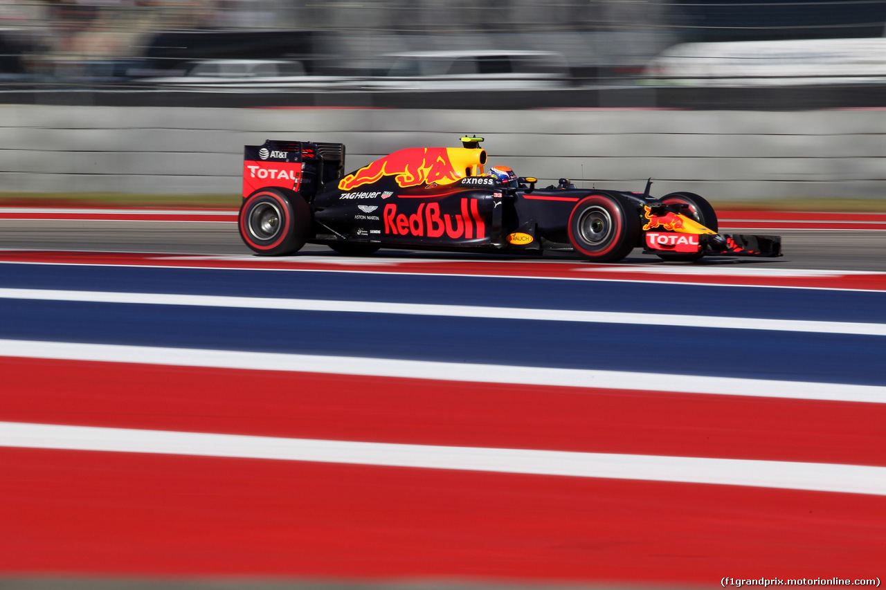 GP USA, 22.10.2016 - Prove Libere 3, Max Verstappen (NED) Red Bull Racing RB12