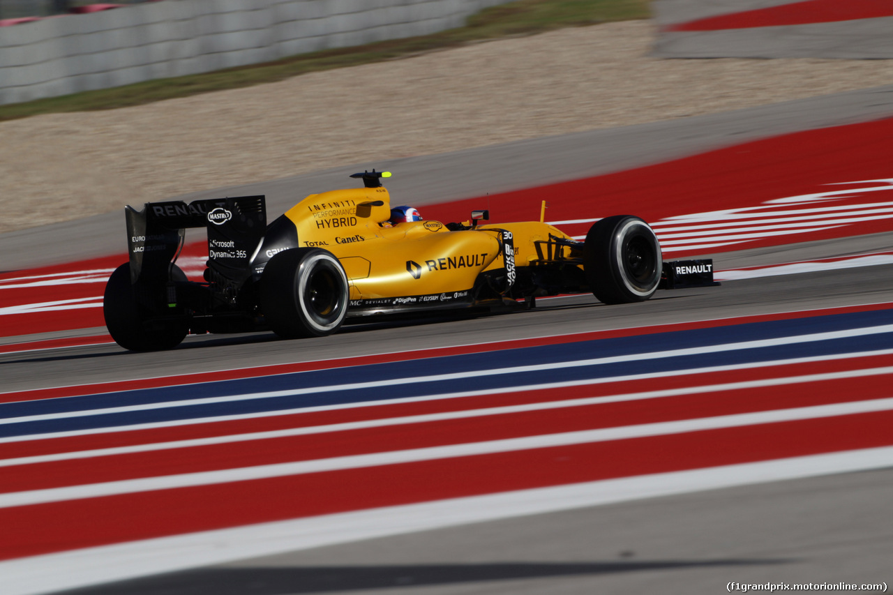GP USA, 22.10.2016 - Prove Libere 3, Jolyon Palmer (GBR) Renault Sport F1 Team RS16