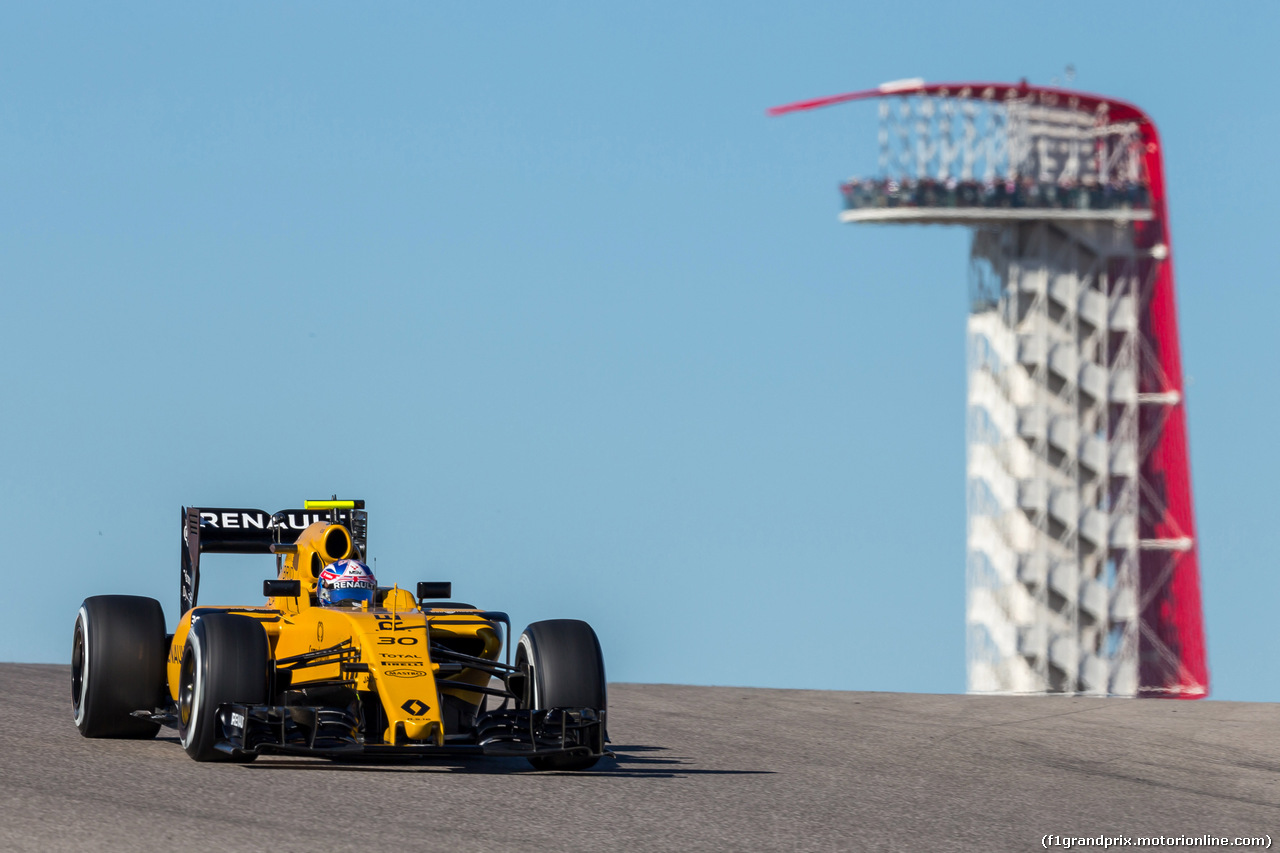 GP USA, 22.10.2016 - Prove Libere 3, Jolyon Palmer (GBR) Renault Sport F1 Team RS16