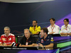 GP USA, 21.10.2016 - Conferenza Stampa, (From Row back) Cyril Abiteboul (FRA) Renault Sport F1 Managing Director, Toto Wolff (GER) Mercedes AMG F1 Shareholder e Executive Director, Monisha Kaltenborn (AUT), CEO e Team Principal, Sauber F1 Team, Maurizio Arrivabene (ITA) Ferrari Team Principal, Gene Haas (USA), head of the Haas F1 Team, Daniel Ricciardo (AUS) Red Bull Racing RB12