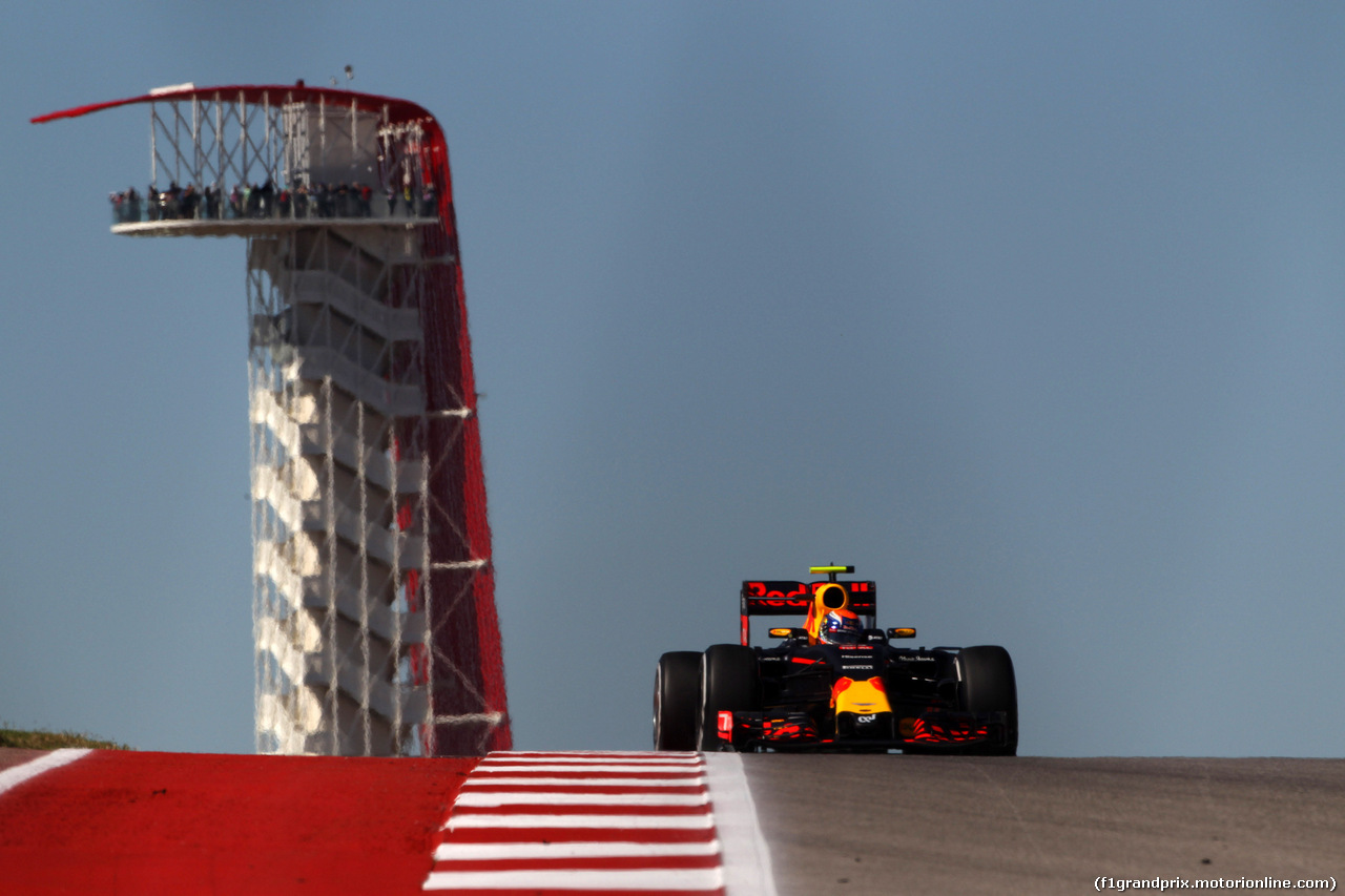 GP USA, 21.10.2016 - Prove Libere 1, Max Verstappen (NED) Red Bull Racing RB12