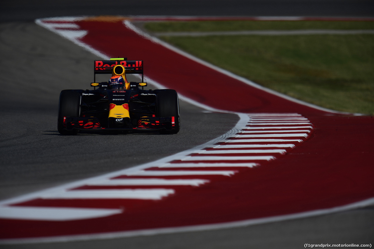 GP USA, 21.10.2016 - Prove Libere 1, Max Verstappen (NED) Red Bull Racing RB12