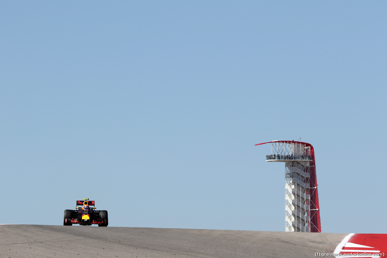 GP USA, 21.10.2016 - Prove Libere 1, Max Verstappen (NED) Red Bull Racing RB12