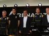 RENAULT F1 PRESENTAZIONE 2016, (L to R): Kevin Magnussen (DEN) Renault Sport Formula One Team with Esteban Ocon (FRA) Renault Sport Formula One Team Test Driver; Carlos Ghosn (FRA) Chairman of Renault; Jolyon Palmer (GBR) Renault Sport Formula One Team e Jerome Stoll (FRA) Renault Sport F1 President.
03.02.2016.