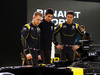 RENAULT F1 PRESENTAZIONE 2016, (L to R): Kevin Magnussen (DEN) Renault Sport Formula One Team with Esteban Ocon (FRA) Renault Sport Formula One Team Test Driver e Jolyon Palmer (GBR) Renault Sport Formula One Team.
03.02.2016.