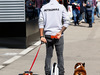 TEST F1 BARCELLONA 1 MARZO, Lewis Hamilton (GBR) Mercedes AMG F1 on a hoverboard in the paddock with his dogs Roscoe e Coco.
01.03.2016.