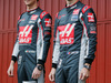 TEST F1 BARCELLONA 22 FEBBRAIO, (L to R): Esteban Gutierrez (MEX) Haas F1 Team e team mate Romain Grosjean (FRA) Haas F1 Team unveil the Haas VF-16.
22.02.2016.