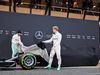 TEST F1 BARCELLONA 22 FEBBRAIO, Nico Rosberg (GER) Mercedes AMG F1 e team mate Lewis Hamilton (GBR) Mercedes AMG F1 unveil the Mercedes AMG F1 W07 Hybrid.
22.02.2016.