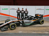 TEST F1 BARCELLONA 22 FEBBRAIO, (L to R): Nico Hulkenberg (GER) Sahara Force India F1 with Alfonso Celis Jr (MEX) Sahara Force India F1 Development Driver e Sergio Perez (MEX) Sahara Force India F1 with the Sahara Force India F1 VJM09.
22.02.2016.