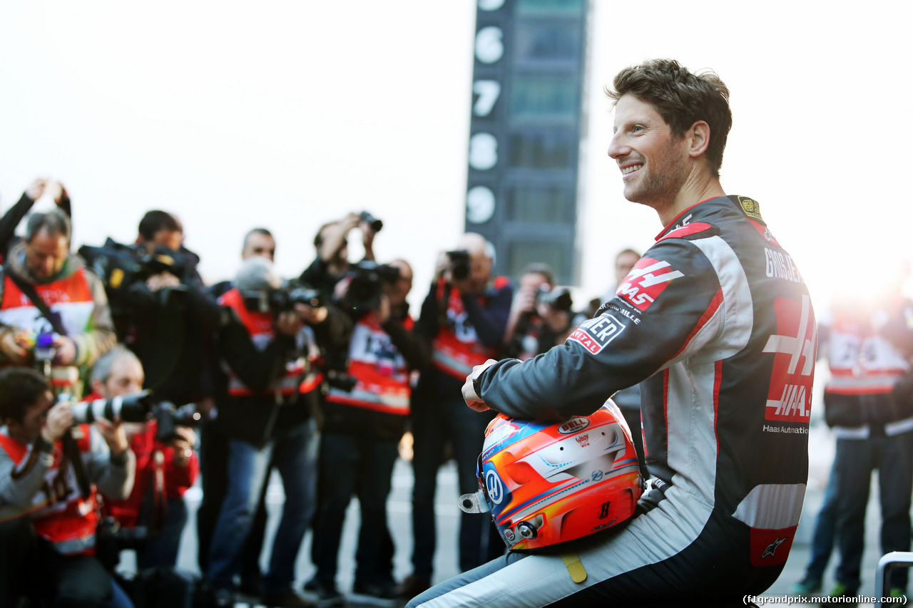 TEST F1 BARCELLONA 22 FEBBRAIO, Romain Grosjean (FRA) Haas F1 Team at the Haas VF-16 unveiling.
22.02.2016.