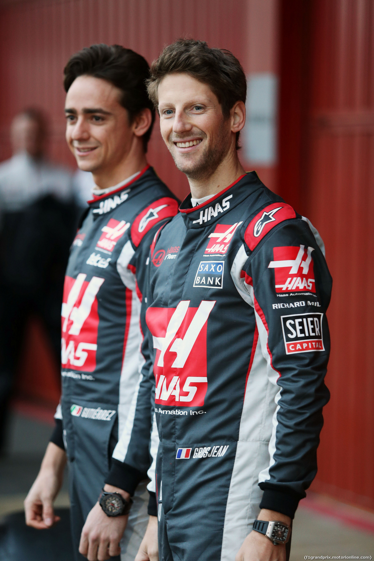 TEST F1 BARCELLONA 22 FEBBRAIO, Romain Grosjean (FRA) Haas F1 Team (Right) with team mate Esteban Gutierrez (MEX) Haas F1 Team.
22.02.2016.