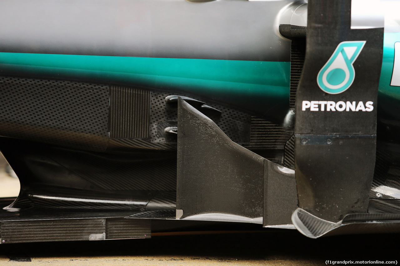 TEST F1 BARCELLONA 22 FEBBRAIO, Mercedes AMG F1 W07 Hybrid sidepod detail.
22.02.2016.