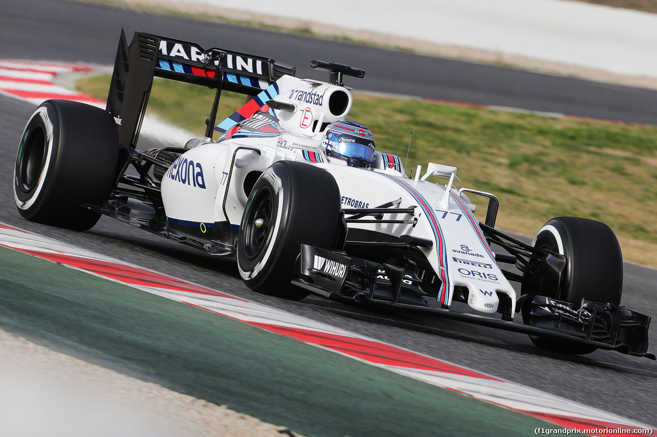 TEST F1 BARCELLONA 22 FEBBRAIO, Valtteri Bottas (FIN) Williams FW38.
22.02.2016.