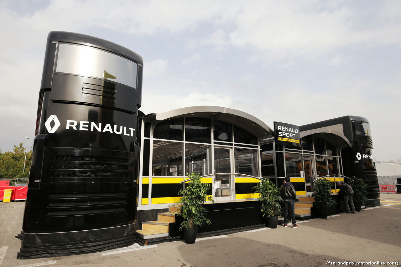 TEST F1 BARCELLONA 22 FEBBRAIO, Renault Sport F1 Team motorhome.
22.02.2016. F