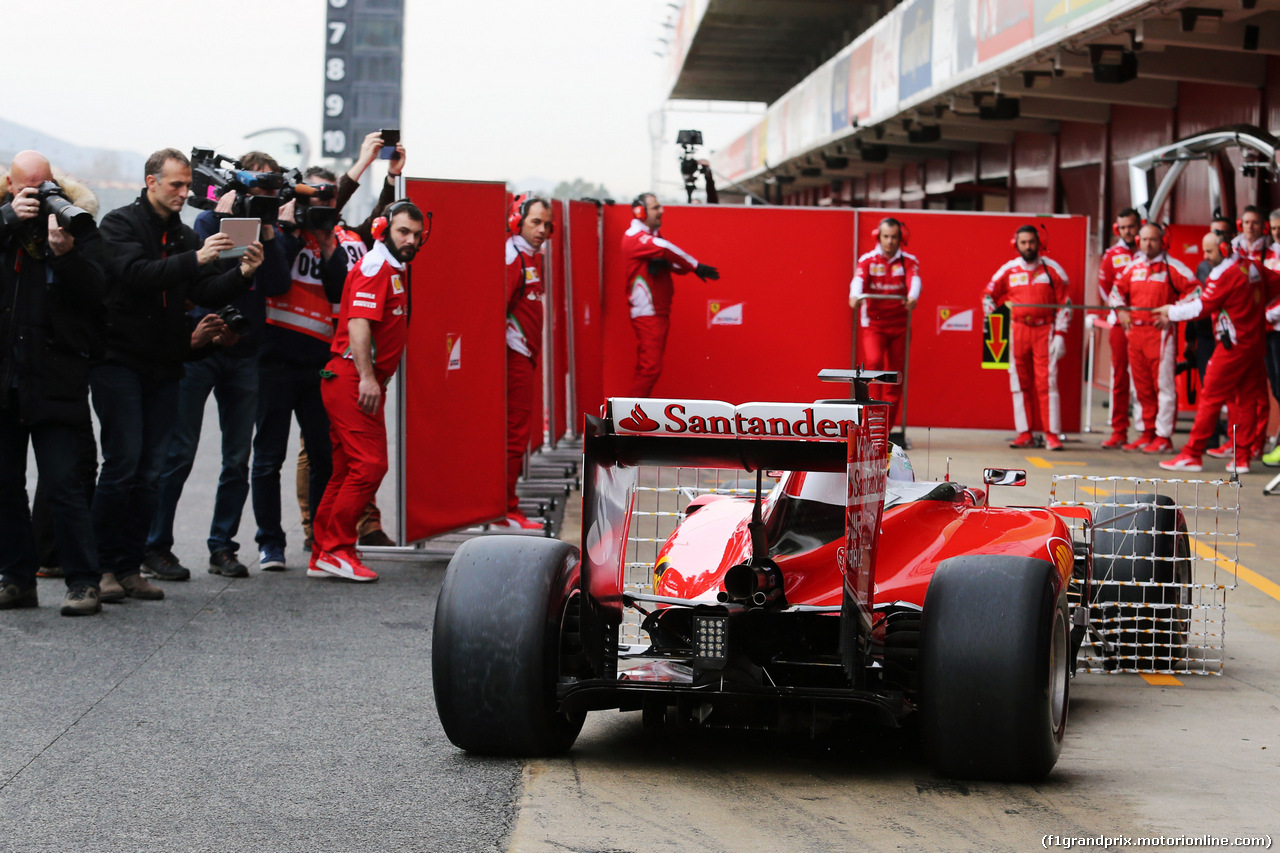 TEST F1 BARCELLONA 22 FEBBRAIO, Sebastian Vettel (GER)  Ferrari SF16-H running sensor equipment.
22.02.2016.