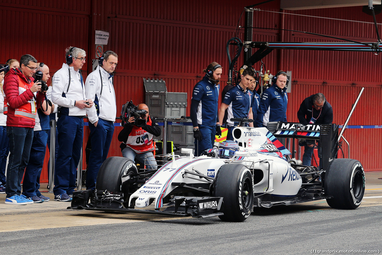 TEST F1 BARCELLONA 22 FEBBRAIO, Valtteri Bottas (FIN) Williams FW38 in the pits.
22.02.2016.