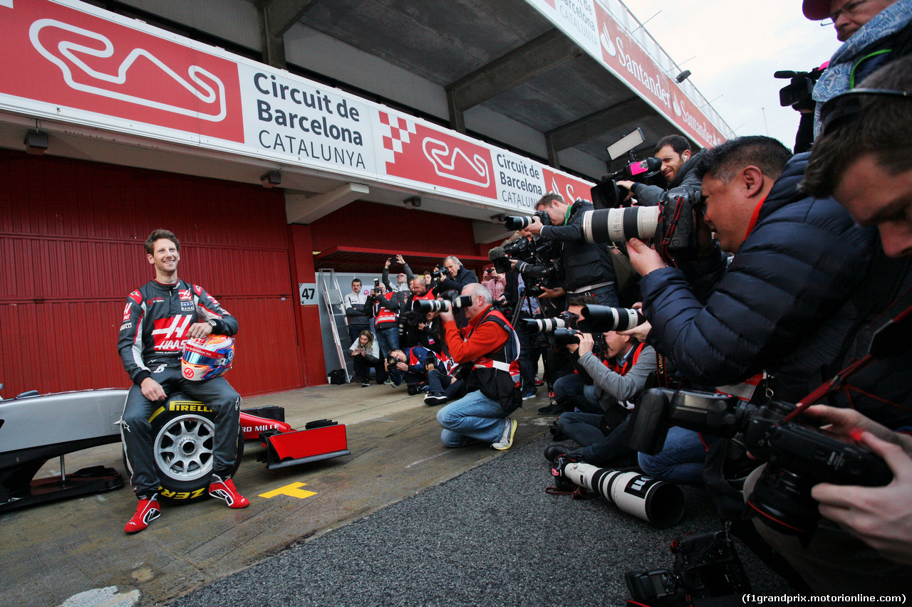 TEST F1 BARCELLONA 22 FEBBRAIO, Romain Grosjean (FRA) Haas F1 Team with the Haas VF-16.
22.02.2016.