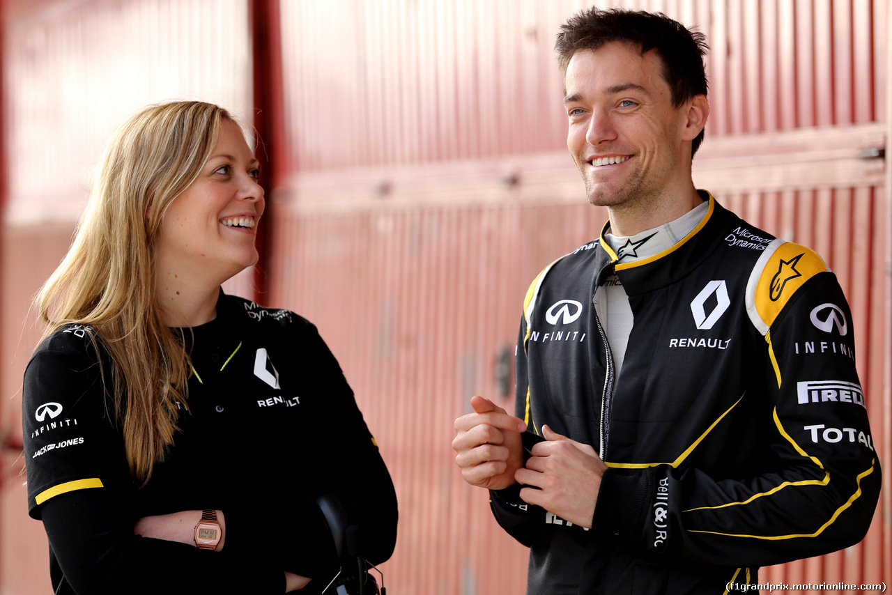 TEST F1 BARCELLONA 22 FEBBRAIO, Aurelie Donzelot (FRA), Renault Sport F1 Team e Jolyon Palmer (GBR), Renault Sport F1 Team 
22.02.2016.