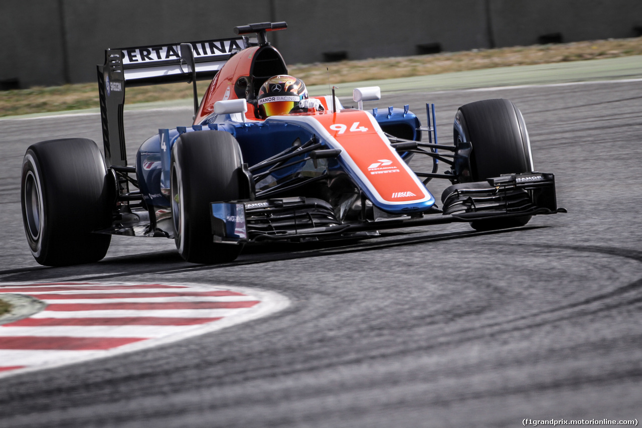 TEST F1 BARCELLONA 22 FEBBRAIO, Pascal Wehrlein (GER) Manor Racing MRT05.
22.02.2016.