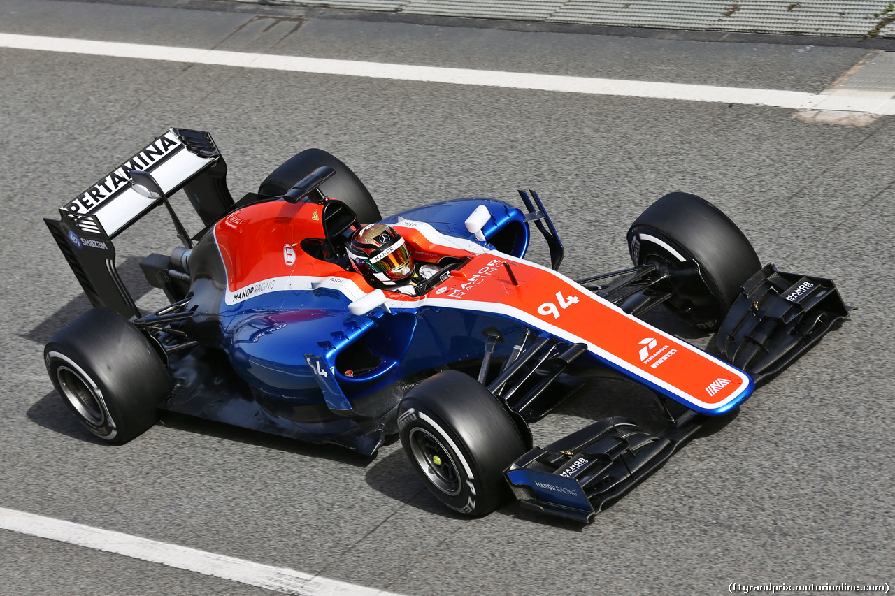 TEST F1 BARCELLONA 22 FEBBRAIO, Pascal Wehrlein (GER) Manor Racing MRT05.
22.02.2016.
