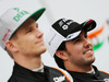 TEST F1 BARCELLONA 22 FEBBRAIO, Sergio Perez (MEX) Sahara Force India F1 (Right) with team mate Nico Hulkenberg (GER) Sahara Force India F1.
22.02.2016.