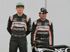 TEST F1 BARCELLONA 22 FEBBRAIO, (L to R): Nico Hulkenberg (GER) Sahara Force India F1 with team mate Sergio Perez (MEX) Sahara Force India F1 at the Sahara Force India F1 VJM09 unveiling.
22.02.2016.