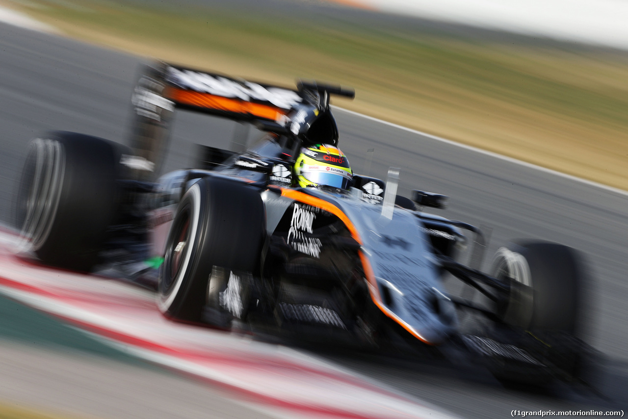 TEST F1 BARCELLONA 23 FEBBRAIO, Sergio Perez (MEX) Sahara Force India F1 VJM09.
23.02.2016.